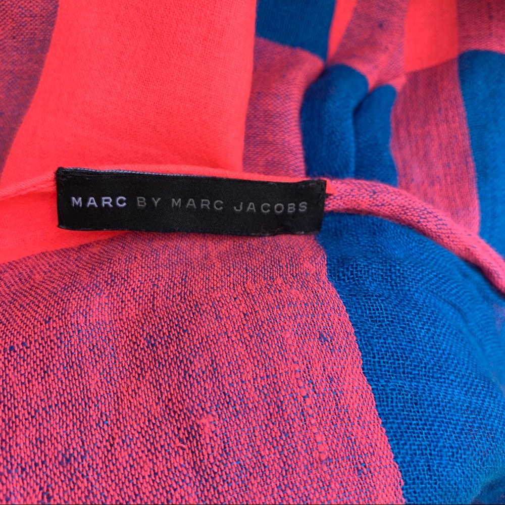 MARC By Marc Jacobs Stacey Gingham Scarf Blue/Pink - Picture 8 of 15